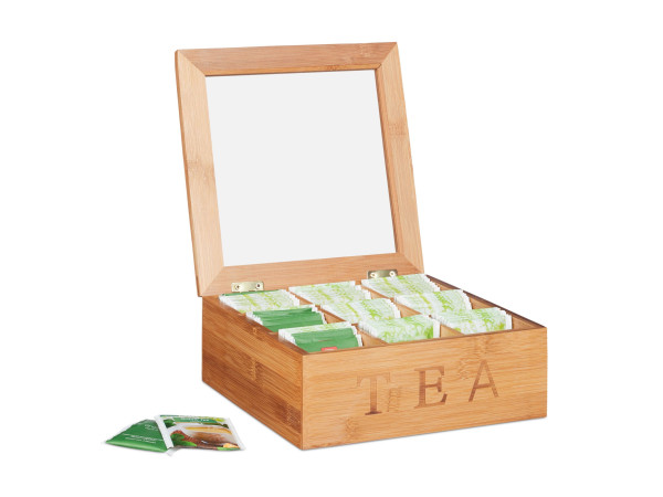 Bambusová čajová krabička s 9 priehradkami RD24614 