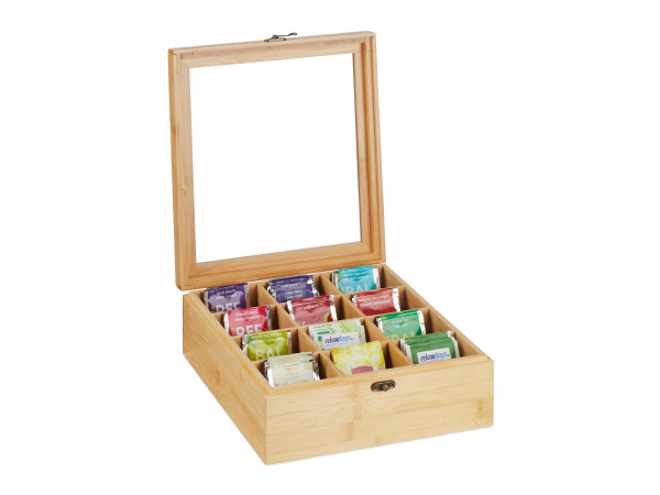 Bambusová krabička na čaj s 12 priehradkami RD46345