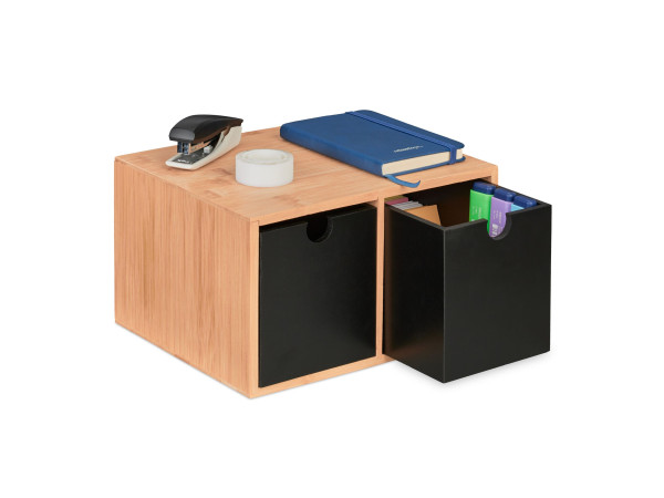 Organizér na stôl s 2 zásuvkami RD48007, čierny Organizér na stôl s 2 zásuvkami RD48007, čierny