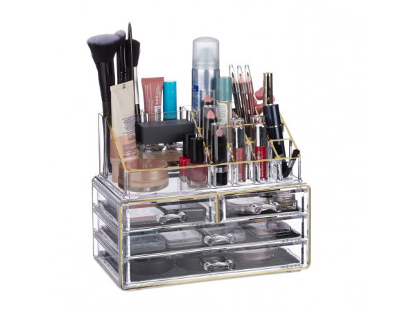 Organizér na make-up so 4 zásuvkami, RD23130 zlatá