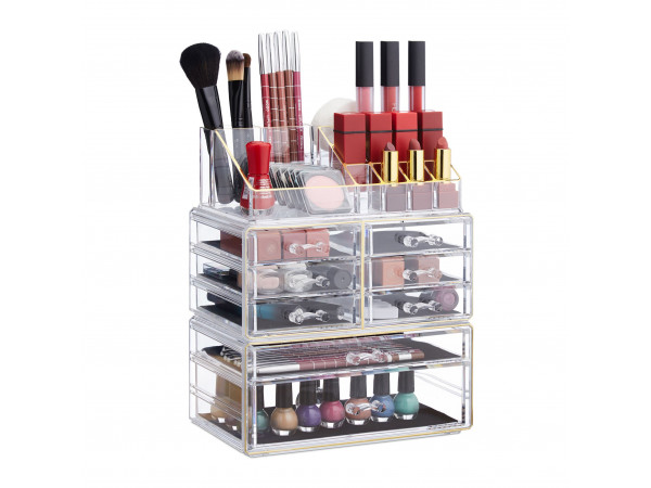 Organizér na make-up RD23135, transparentná zlatá Organizér na make-up RD23135, transparentná zlatá