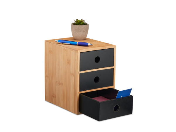 Organizér na písacie potreby s 3 zásuvkami RD48006, čierny Organizér na písacie potreby s 3 zásuvkami RD48006, čierny
