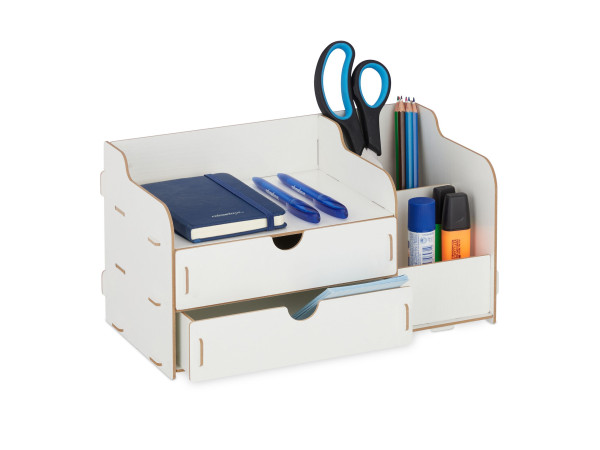 Organizér na stôl s úložnými priehradkami RD42745, biela Organizér na stôl s úložnými priehradkami RD42745, biela