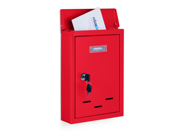 Poštová schránka s menovkou RD30685, červená 