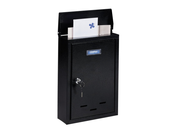 Poštová schránka s menovkou RD30686, čierna