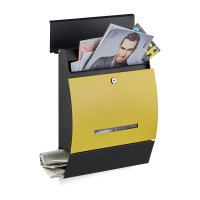 Poštová schránka s priehradkou na noviny RD20774, žltá