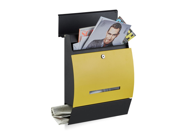 Poštová schránka s priehradkou na noviny RD20774, žltá