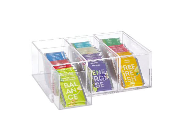 Priehľadná krabička na čaj s 3 zásuvkami RD38678 Priehľadná krabička na čaj s 3 zásuvkami RD38678