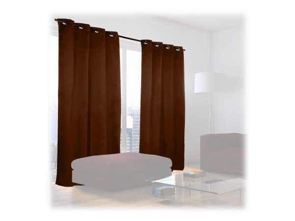 Zatemňovacie závesy s očkami 2 ks RD20636, hnedé 245 x 135 cm Zatemňovacie závesy s očkami 2 ks RD20636, hnedé 245 x 135 cm