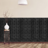 Samolepiace 3D panely s tehlovým vzhľadom RD26763, čierna 5ks