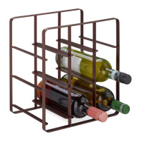 Kovový stojan na víno na 9 fliaš RD47450, hnedý