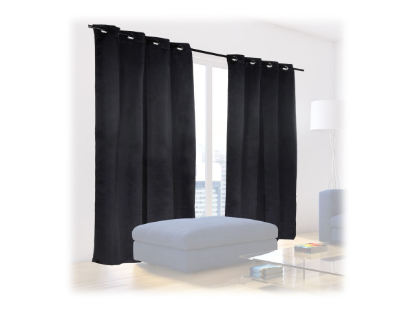 Sada 2 závesov RD33769, čierna 245 x 135 cm Sada 2 závesov RD33769, čierna 245 x 135 cm
