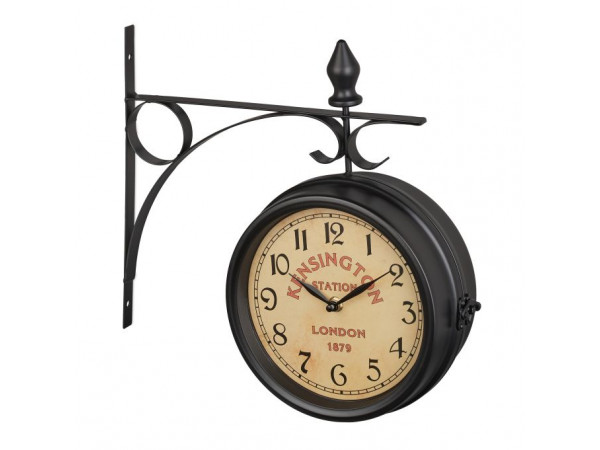 Staničné hodiny obojstranné RD39586 čierna, 22cm Staničné hodiny obojstranné RD39586 čierna, 22cm