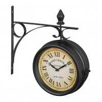 Staničné hodiny obojstranné RD39588 čierna, 22cm Staničné hodiny obojstranné RD39588 čierna, 22cm