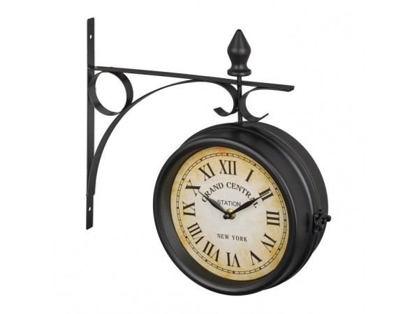 Staničné hodiny obojstranné RD39588 čierna, 22cm