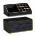 Organizér na make-up s 3 zásuvkami RD23137 čierno-zlatá Organizér na make-up s 3 zásuvkami RD23137 čierno-zlatá