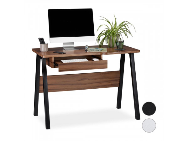 Písací stôl s výsuvom na klávesnicu RD6050, čierna-hnedá 