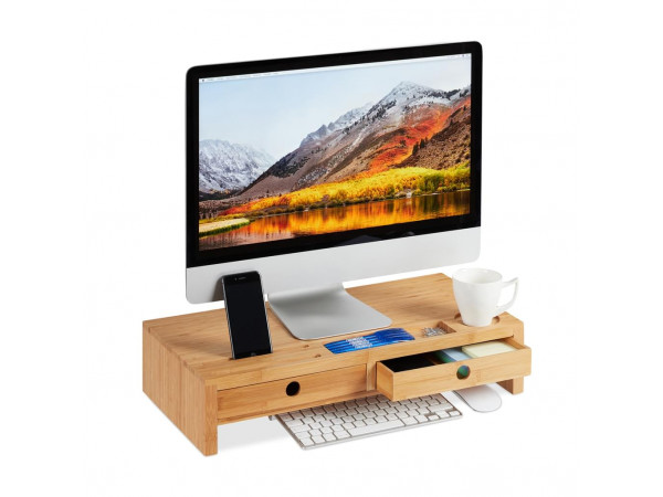 Bambusový podstavec pod monitor s 2 zásuvkami RD5701, 56 cm Bambusový podstavec pod monitor s 2 zásuvkami RD5701, 56 cm