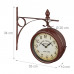 Staničné hodiny obojstranné RD39582 hneda, 22cm Staničné hodiny obojstranné RD39582 hneda, 22cm