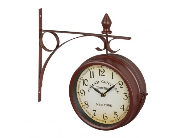 Staničné hodiny obojstranné RD39582 hneda, 22cm Staničné hodiny obojstranné RD39582 hneda, 22cm