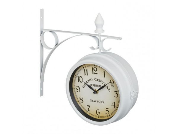 Staničné hodiny obojstranné RD39581 biela, 22cm