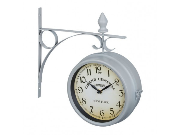 Staničné hodiny obojstranné RD39583 šedá, 22cm Staničné hodiny obojstranné RD39583 šedá, 22cm