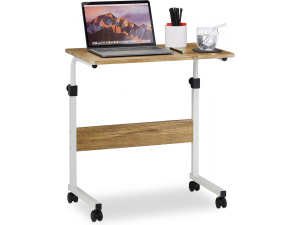 Nastaviteľný stolík pod notebook s kolieskami RD4309, svetlé drevo Nastaviteľný stolík pod notebook s kolieskami RD4309, svetlé drevo
