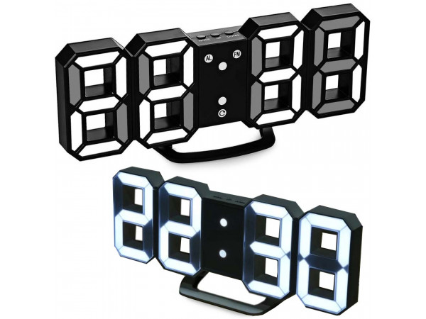 Digitálny LED budík s teplomerom 23 cm čierna Digitálny LED budík s teplomerom 23 cm čierna