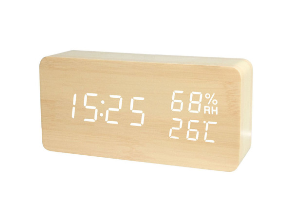 Elektronický budík s teplomerom a vlhkomerom 15cm, Verk 01772 Elektronický budík s teplomerom a vlhkomerom 15cm, Verk 01772