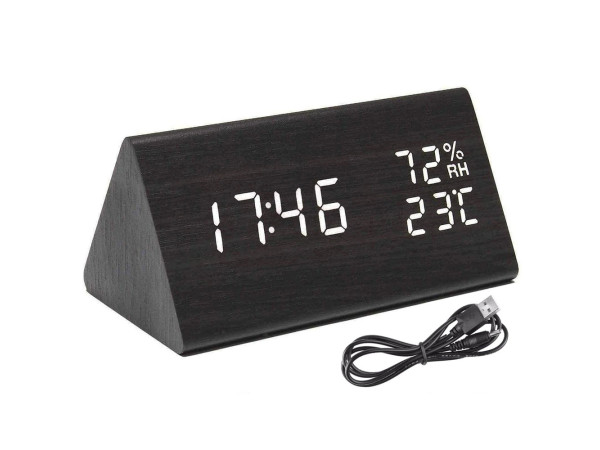 Elektronický budík s teplomerom a vlhkomerom 15cm, Verk 01771 Elektronický budík s teplomerom a vlhkomerom 15cm, Verk 01771