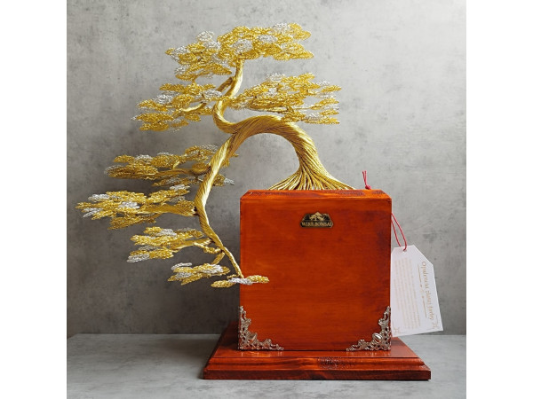 Drôtený bonsaj Luxury Collection L+ 35x40cm, strieborná/zlatá Drôtený bonsaj Luxury Collection L+ 35x40cm, strieborná/zlatá