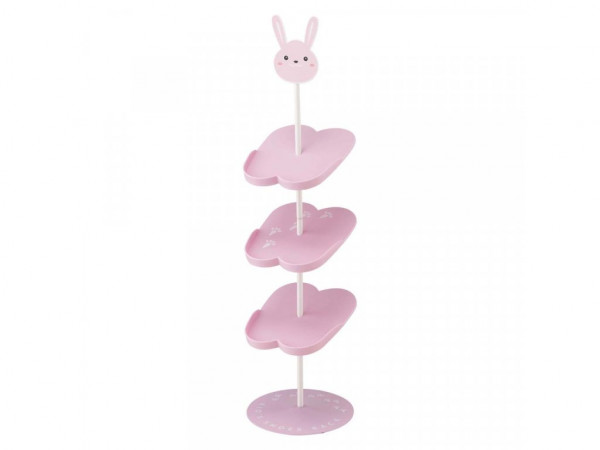 Stojan na detské topánky Yamazaki Cat 7962, na 4 páry, š.18 cm, kov/plast, ružový