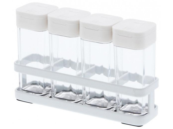 Stojan so 4 koreničkami YAMAZAKI Tower Spice Rack 4, biela