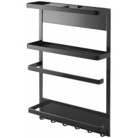 Veľký magnetický držiak Yamazaki Tower Magnetic Side Rack, čierny Veľký magnetický držiak Yamazaki Tower Magnetic Side Rack, čierny