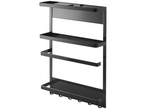 Veľký magnetický držiak Yamazaki Tower Magnetic Side Rack, čierny Veľký magnetický držiak Yamazaki Tower Magnetic Side Rack, čierny