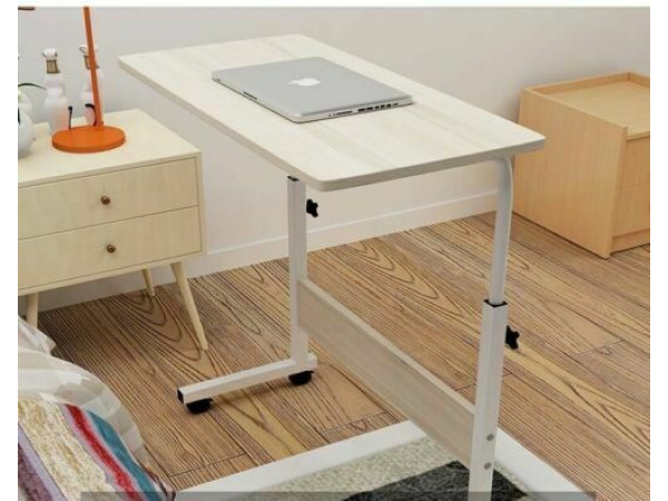 Nastaviteľný stojan na notebook na kolieskach zent, svetlé drevo Nastaviteľný stojan na notebook na kolieskach zent, svetlé drevo