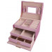 Šperkovnica v rúžovej farbe s 3 priehradkami PD49R Šperkovnica v rúžovej farbe s 3 priehradkami PD49R