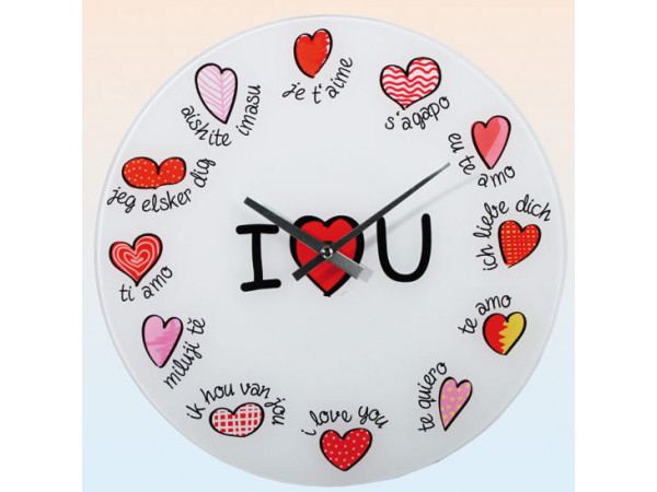 Nástenné hodiny I Love you, 30cm Nástenné hodiny I Love you, 30cm