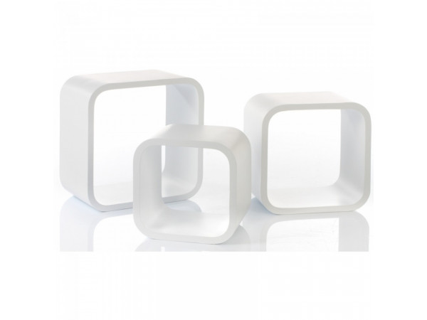 Deco Cubes - Súprava 3 políc, bielostrieborná Deco Cubes - Súprava 3 políc, bielostrieborná