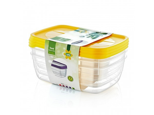 3-dielná sada úložnych boxov/ dózy s vekami, 3x2L 3-dielná sada úložnych boxov/ dózy s vekami, 3x2L