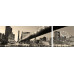 2-dielny obraz s hodinami, Panorama, sepia, 158x46cm 2-dielny obraz s hodinami, Panorama, sepia, 158x46cm