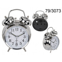 Retro budík Kemi6980, strieborný 18,5 cm Retro budík Kemi6980, strieborný 18,5 cm