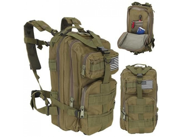 Zelený batoh Military XL IS8916, 30L Zelený batoh Military XL IS8916, 30L