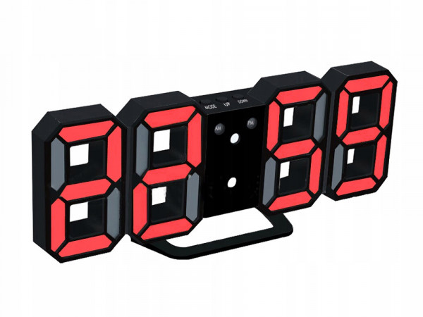 Červené LED hodiny s budíkom VG 458P, 23 cm Červené LED hodiny s budíkom VG 458P, 23 cm