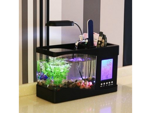 USB akvárium s hodinami s led lampou CHD4032 USB akvárium s hodinami s led lampou CHD4032