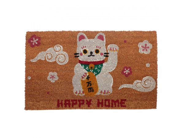 Kokosová rohožka pre šťastie Maneki Neko MAT55, 75 cm Kokosová rohožka pre šťastie Maneki Neko MAT55, 75 cm