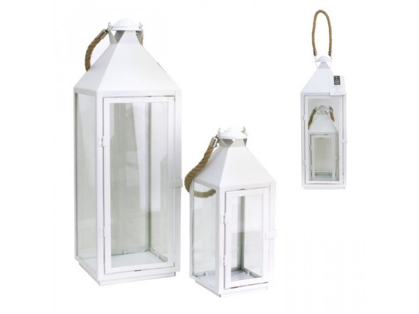 Sada kovových lampášov Home deco factory HD2123, biela Sada kovových lampášov Home deco factory HD2123, biela