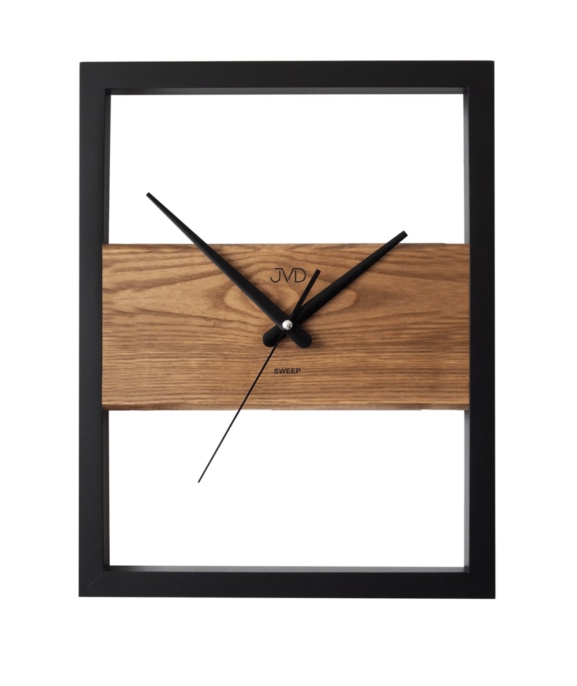 Drevené dizajnové hranaté hodiny JVD NS22005/78XL, 45cm