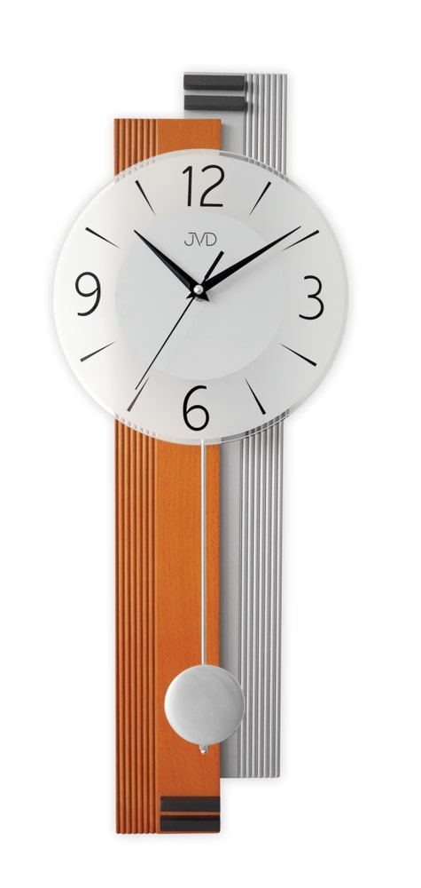Drevené sklenené tiché kyvadlové hodiny JVD NS22013/41, 65cm