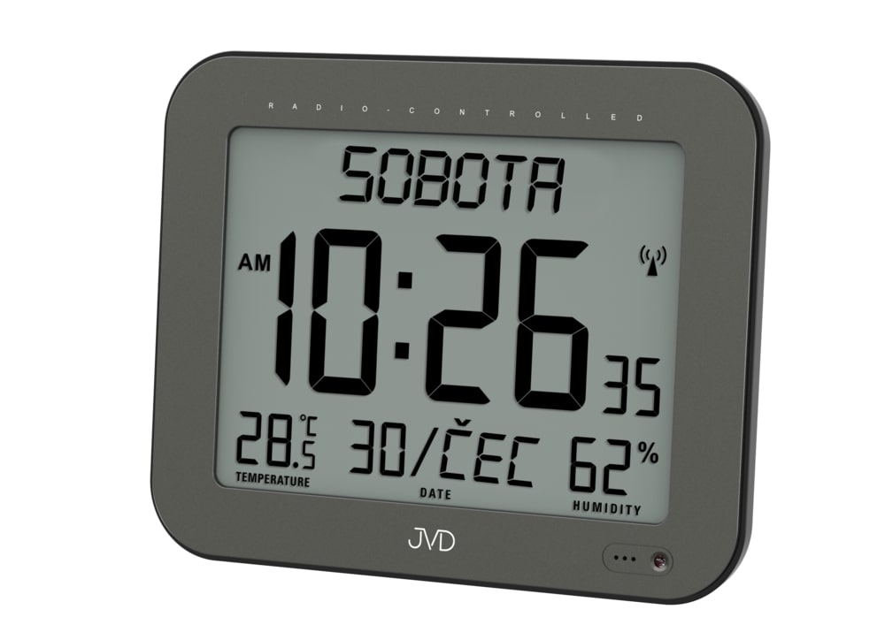 Digitálne hodiny rádiom riadené JVD DH9363.1, 22cm